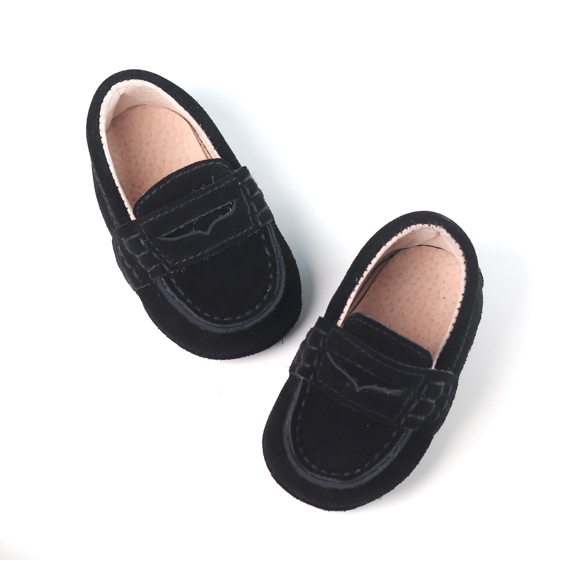 baby boy black dress shoes Mini Me Boys Black Leather Dress Shoes 24 EU (8.5-9 US) 2.5-3 Years Old main image 0