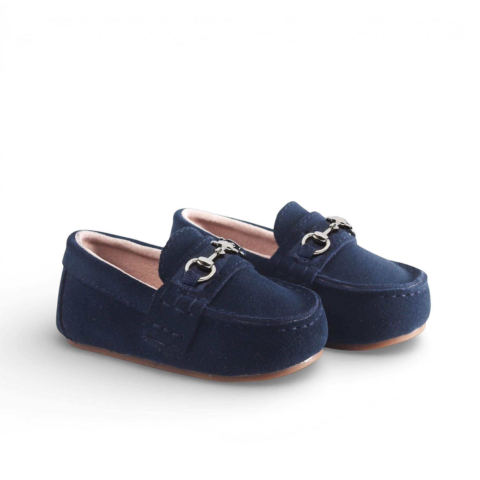 blue zara dress Leather Navy Loafer For Boys