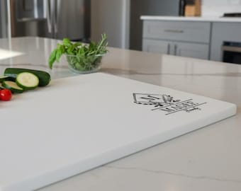 Engraved Quartz Board | Personalized Stone Cutting Board | Custom Kitchen Gift |