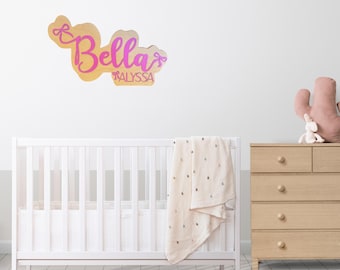 Personalized Nursery Name Sign: Custom Wooden Baby Room Decor