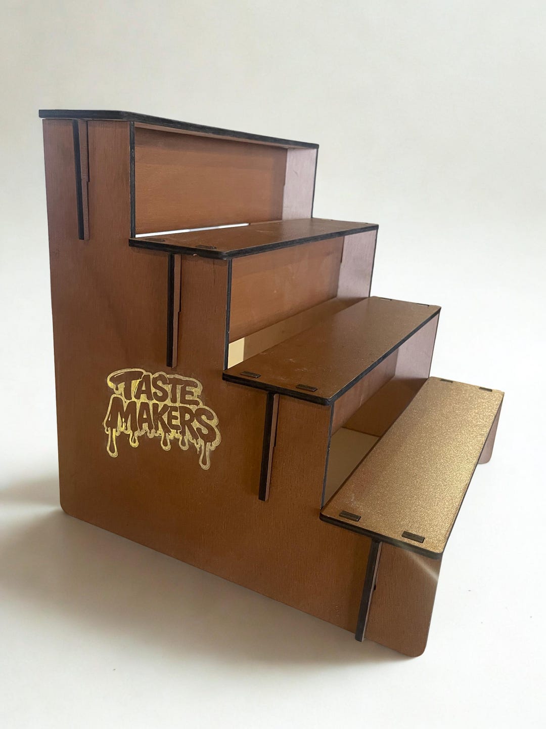 Custom Engraved Wooden Vendor Display Shelf | Collapsible Market Stand ...