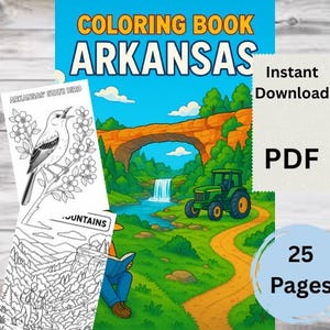 Arkansas Coloring Book for Kids: State Landmarks & Wildlife Activity