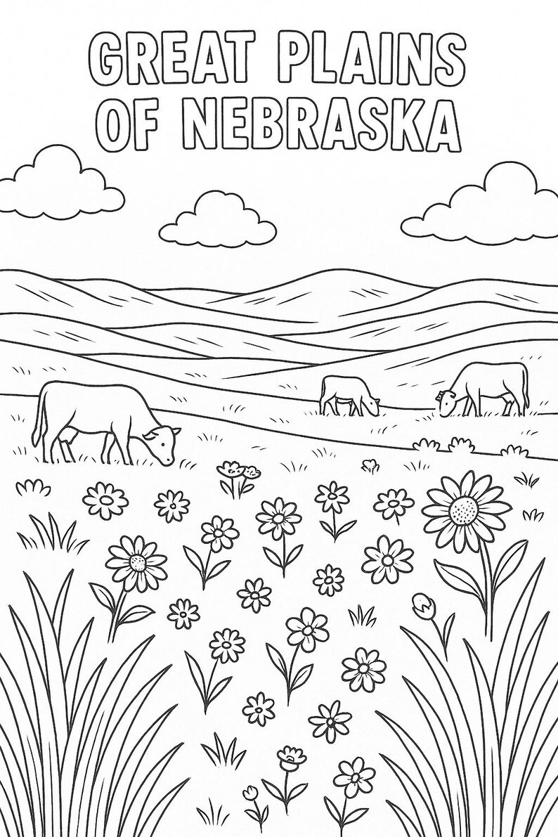 Nebraska Coloring Book: State Landmarks, Wildlife & History ...
