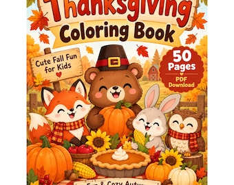 Målarbok för barn med Thanksgiving: Aktivitetsbok för barn