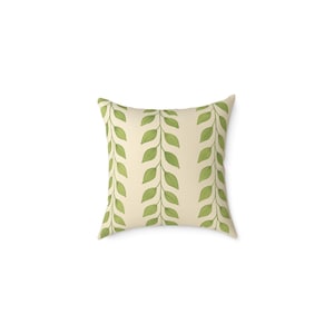 Botanical Leaf Pillow: Green Accent Cushion, Cozy Home Decor