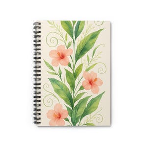 Floral Spiral Notebook: Ruled Line Journal, Student Gift