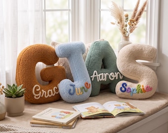 Custom Letter Pillow,Personalized Name Pillow,Initial Throw Pillow, Handmade Alphabet Cushion,Nursery Decor,Housewarming Gift,Christmas gift