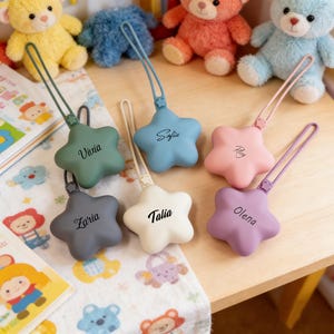 Personalized Star Pacifier Case | Silicone Soother Holder, Baby Gift