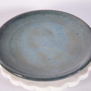 Handmade Blue Green Ceramic Planter Saucer