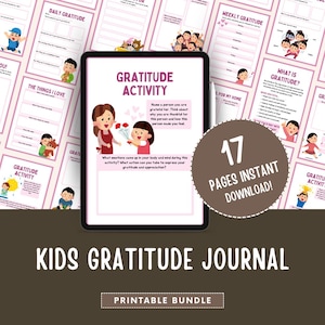 Diario della gratitudine per bambini: spunti di consapevolezza e fogli di lavoro sulla gratitudine (PDF stampabile)