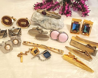 Gemelos, pasadores y alfileres de corbata vintage - Colección de gemelos