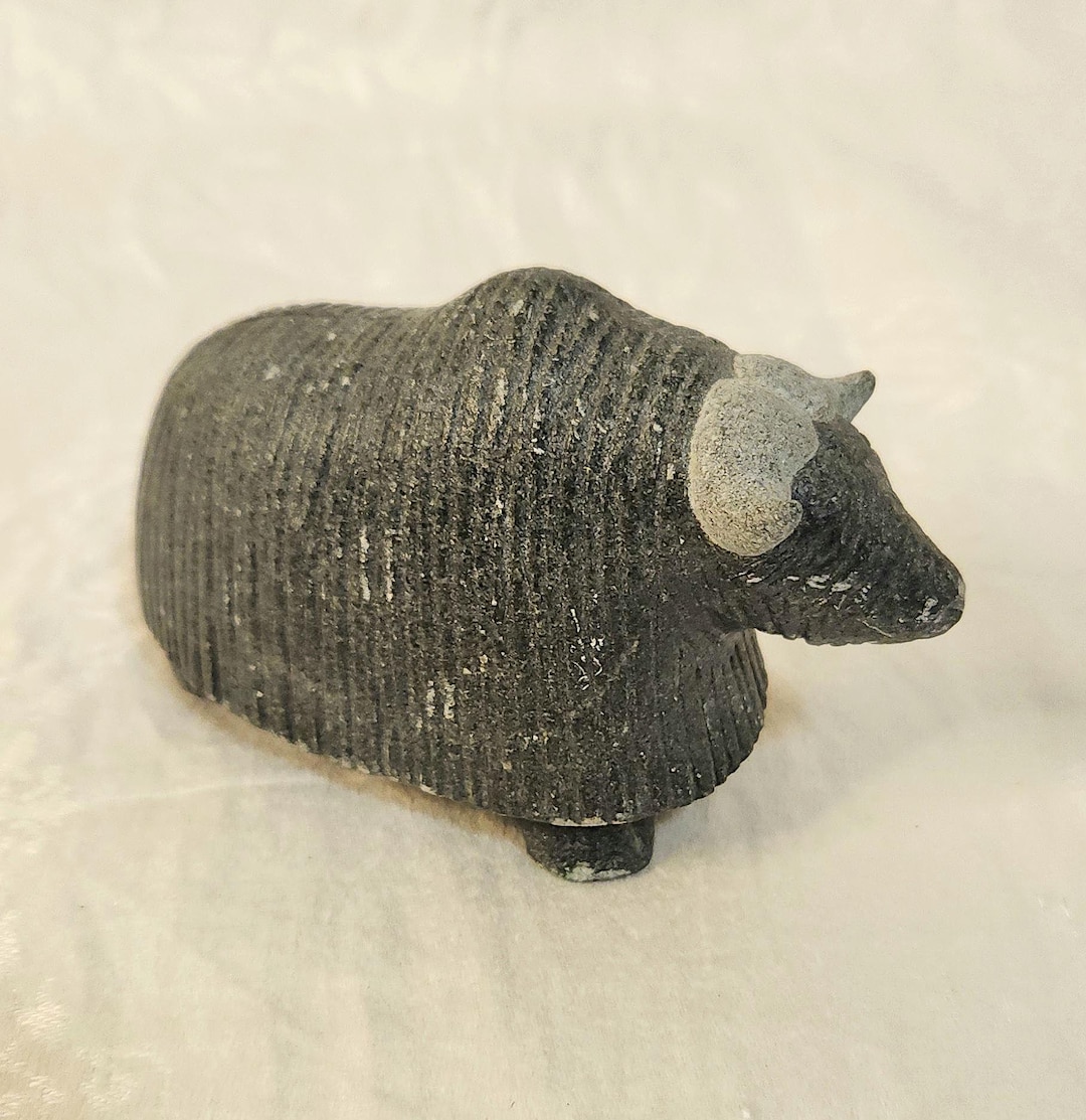 Vintage Inuit Musk Ox Carving by Johnny Sivuarapik - Etsy