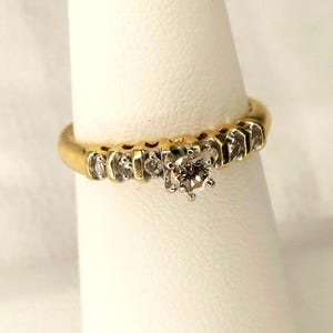 Vintage 14k Yellow Gold Diamond Engagement Ring