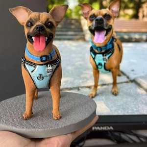 Custom Pet Figurine, 3D Pet Portrait, Gift for Pet Lovers Pet Loss, Custom Bobblehead,  Desk Decor, Statue from Photo, Birthday, Anniversary