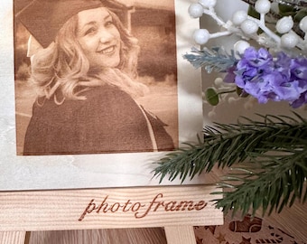 Custom Engraved Wood Photo, Personalized Photo on Wood for Her & Him, Custom Laser Engraving, Wedding Gift, Home Decor, Picture Frames
