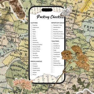 Editable Travel Packing List, Travel Checklist Printable, Travel Planner, Travel Organizer, Travel Vacation Planner, Packing List for you