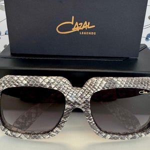 Cazal Gold & Snake Frame Unique Sunglasses, Vintage Black Lens Eyewear, Gift For Her, Him, Independence Day Gift, Unisex Trendy Glasses
