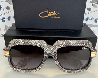 Cazal Gold & Snake Frame Unique Sunglasses, Vintage Black Lens Eyewear, Gift For Her, Him, Independence Day Gift, Unisex Trendy Glasses