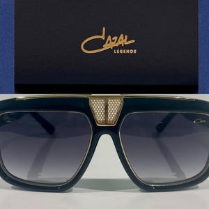 CAZAL Sonnenbrille, Vintage Mod # 678 Schwarz Gold Rahmen mit schwarzer Linse Cazal Brille, Geschenk für sie, ihn, Geschenk zum Unabhängigkeitstag, Unisex Brille