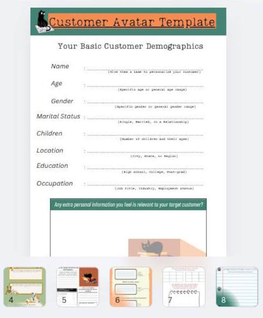 Customer Avatar Worksheet - Etsy