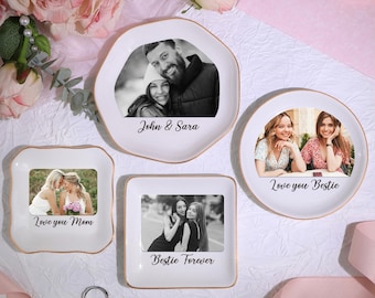 Custom Photo Ring Dish, Personalized Bestie Photo Jewelry Dish, Proposal Portrait Ring Dish, Unique Wedding Gift, Bridesmaid Gifts