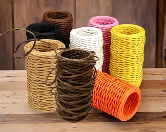 Paper Covered Craft Wire Set: 50m Floral Tie Binding, 8 Colors