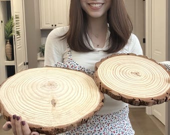 Rustic Wood Slice Cake Stand: Wedding Table Decor, Craft Wood Supplies (25-35cm)