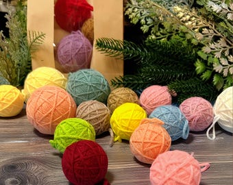 Bolas de lã de 3,5/5 cm, Decorações de Natal, Materiais para Artesanato DIY, Enfeites para Pendurar, Decoração de Janela (10 unidades)