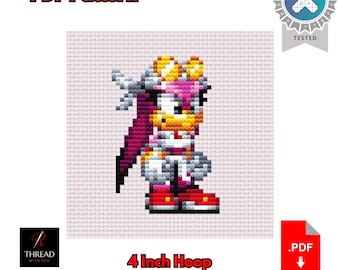 Wave The Swallow | Sonic the Hedgehog Cross Stitch Pattern | Cute | Small | 4 Inch Hoop | Beginner Cross Stitch | PDF Pattern |