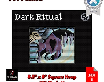 Dark Ritual | Magic The Gathering | 10 Inch Hoop | Beginner Cross Stitch | PDF Pattern