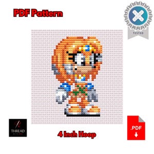 Tikal The Echidna | Sonic the Hedgehog Cross Stitch Pattern | Cute | Small | 4 Inch Hoop | Beginner Cross Stitch | PDF Pattern |