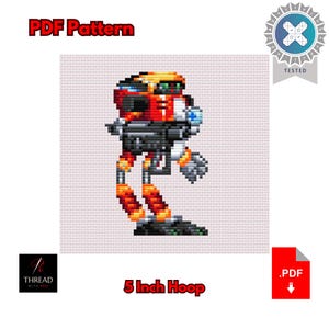 E-102 Gamma / Patrón de punto de cruz / Lindo / Pequeño / Aro de 5 pulgadas / Punto de cruz para principiantes / Patrón PDF /