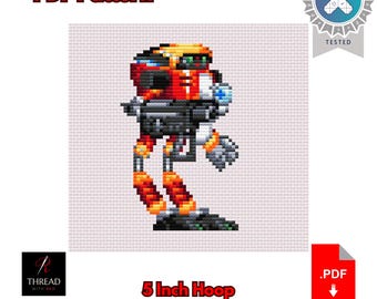 E-102 Gamma | Cross Stitch Pattern | Cute | Small | 5 Inch Hoop | Beginner Cross Stitch | PDF Pattern |