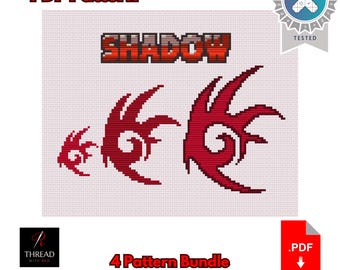 Shadow Assets | Sonic the Hedgehog Cross Stitch Pattern | Beginner Cross Stitch | PDF Pattern |