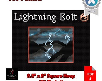 Lightning Bolt | Magic The Gathering | 10 Inch Hoop | Beginner Cross Stitch | PDF Pattern