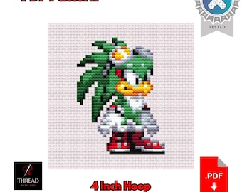 Jet The Hawk | Sonic the Hedgehog Cross Stitch Pattern | Cute | Small | 4 Inch Hoop | Beginner Cross Stitch | PDF Pattern |