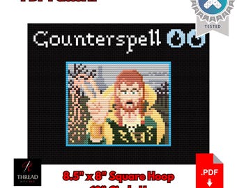 Counterspell | Magic The Gathering | 10 Inch Hoop | Beginner Cross Stitch | PDF Pattern