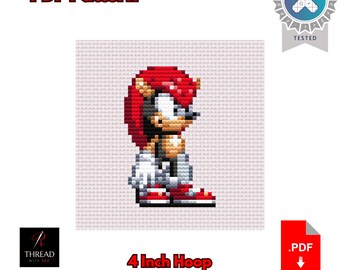 Mighty The Armadillo | Sonic the Hedgehog Cross Stitch Pattern | Cute | Small | 4 Inch Hoop | Beginner Cross Stitch | PDF Pattern |