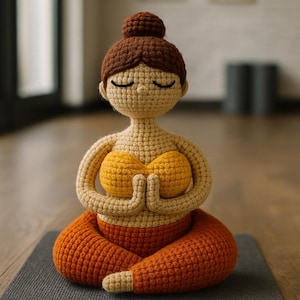 Yoga Girl Amigurumi Häkelanleitung, meditierende Puppe Häkelanleitung, anfängerfreundliche PDF, Sofort-Download-Muster