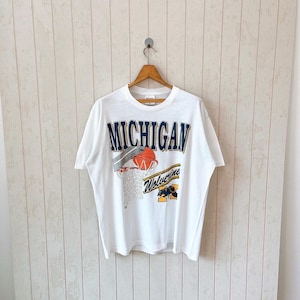 Vintage 90s Michigan Wolverines t-shirt/ vintage Wolverines NCAA tee/ vintage Tennessee river t-shirt/ size XL
