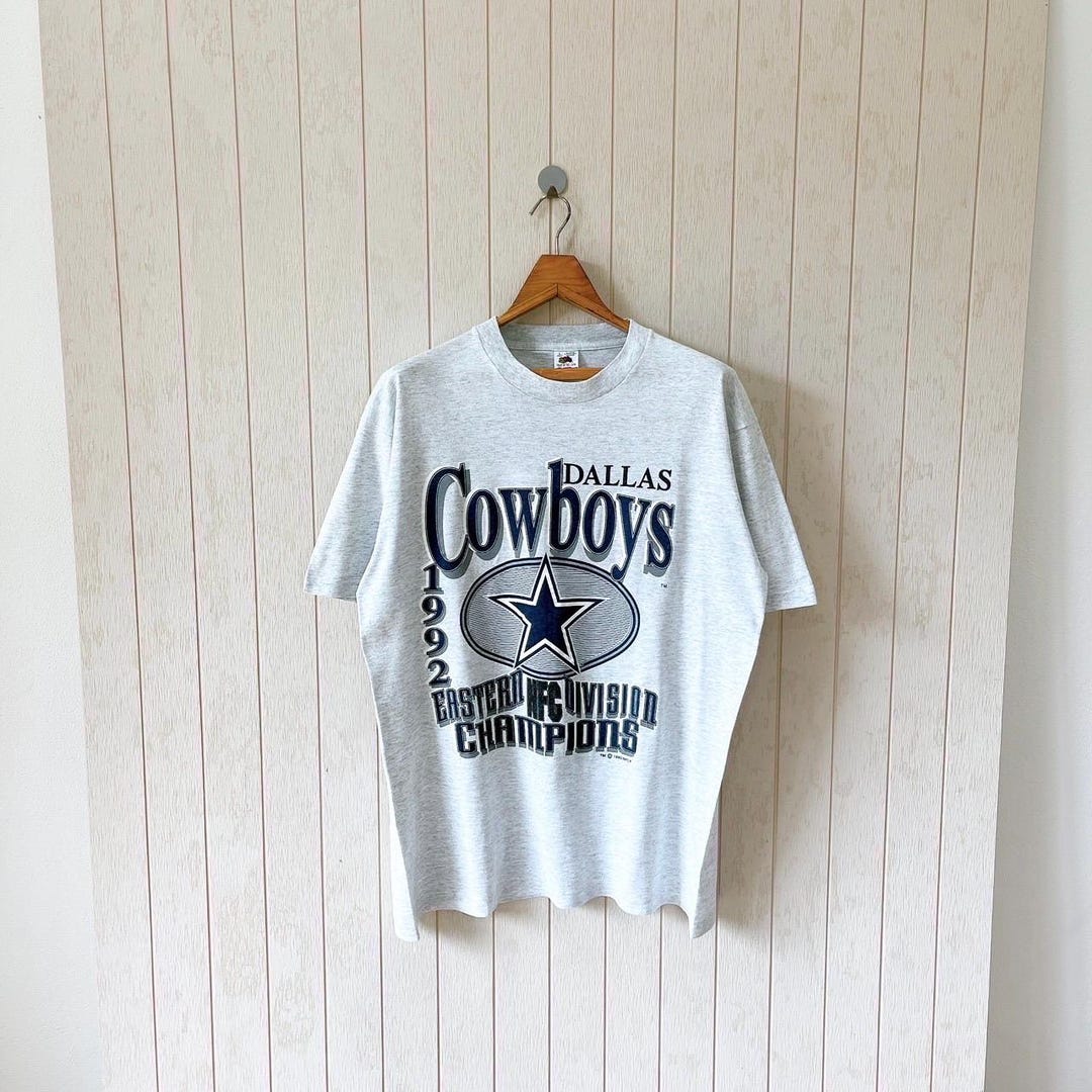 Vintage 90s Dallas Cowboys T-shirt - NFL Football - Gray - Size L