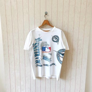 Vintage 90s Florida Marlins t-shirt/ vintage 90s Marlins MLB tee/ vintage Salem made in USA t-shirt/ size L