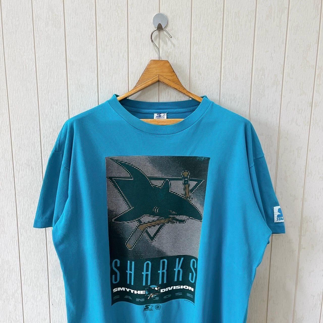 1990s J.FRANCOIS ビッグシャークカラー　シルクシャツ　イタリア製 Vintage 90s San Jose Sharks T-shirt: Starter NHL Tee, Size L - Etsy