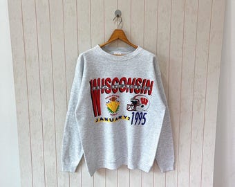 Vintage 1990s Wisconsin Badgers NCAA : Tultex Sweatshirt - Size XL