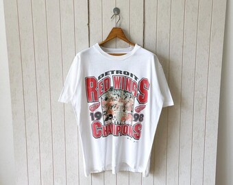 Vintage 1990s Detroit Red Wings T-Shirt/ NHL Champions/ vintage Try/ size L