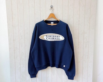 Vintage 1990s Northern Colorado Sweatshirt/ Russell Athletic/ size L