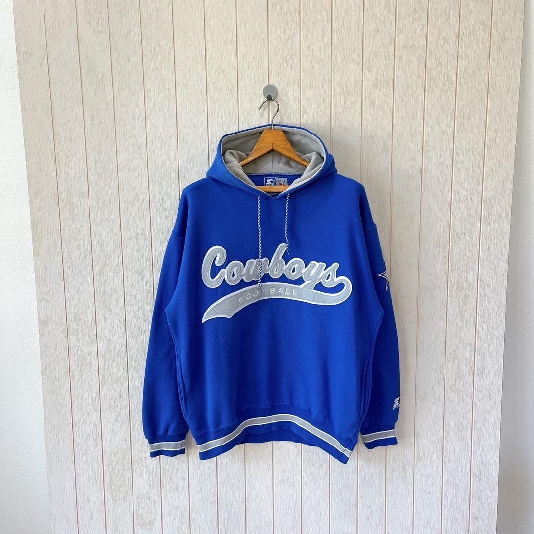Vintage 1990s Dallas Cowboys Hoodie/ Embroidered NFL/ Starter
