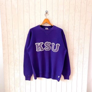 Vintage 90s Kansas State sweatshirt/ vintage KSU Wildcats sweatshirt/ vintage Russell made in USA sweatshirt/ size L