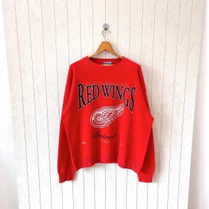 Vintage 90s Detroit Red wings sweatshirt/ vintage Red wings NHL sweatshirt/ vintage Lee sport sweatshirt/ size L
