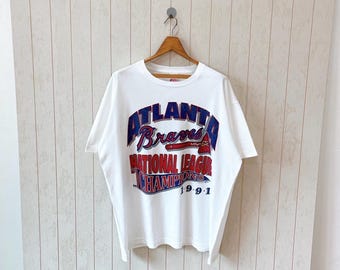 Vintage Atlanta Braves Jersey Russell Athletic Made USA Size Xtra